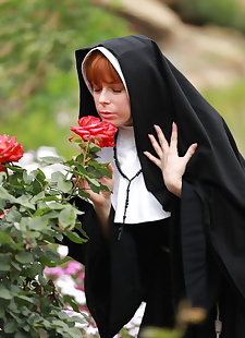  xxx pics Redheaded nun Penny Pax shows off her, ass , outdoor  uniform