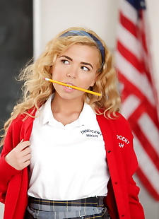  xxx pics Adorable schoolgirl Alina West spreads, ass , blonde 